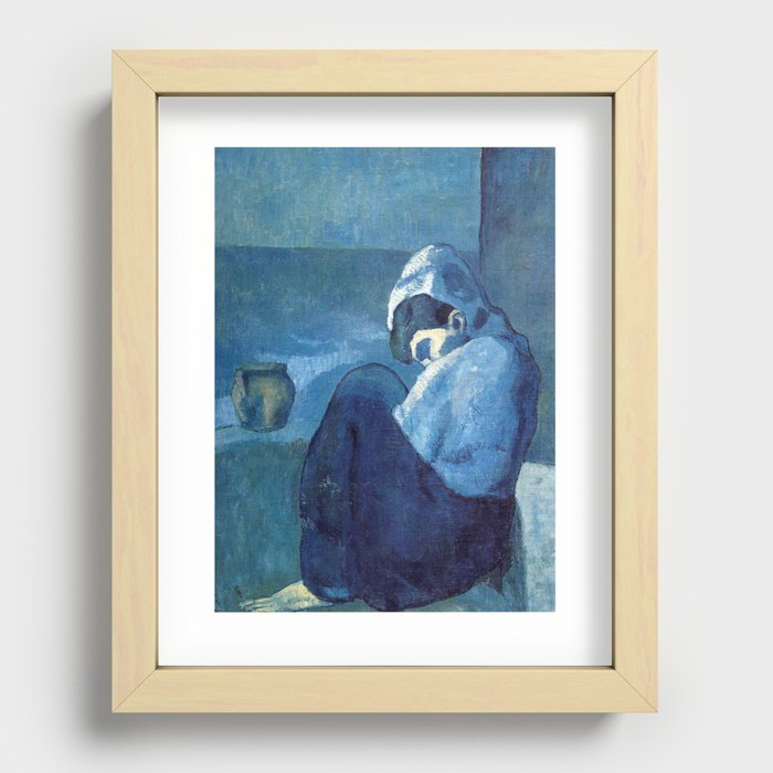 Pablo Picasso  Crouching Woman - Expressionism 1902 Recessed Framed Print