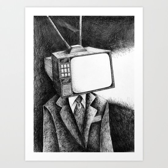 Tv Head Art Print By Platypus Society6