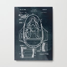 Space mobile suit Metal Print | Poster, Nasa, Mobile, Blue, Suit, Vintage, Patents, Rocket, Decor, Moon 