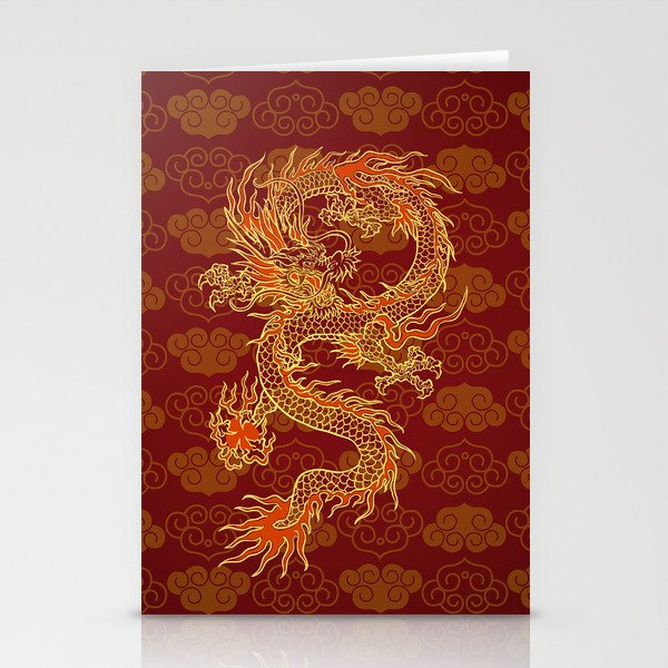 Traditional Chinese Red Dragon                                         Stationery Cards