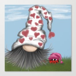 The Valentine Gnome  Canvas Print