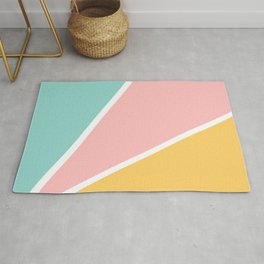 Tropical summer pastel pink turquoise yellow color block geometric pattern Area & Throw Rug