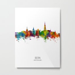 Bern Switzerland Skyline Metal Print | Bernskyline, Berncityscape, Skyline, Silhouette, Bernposter, Berncanvas, Watercolor, Bern, 5100, Bernprint 