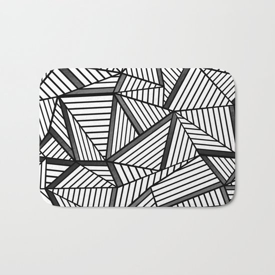 Ab Lines 2 Black and White Bath Mat