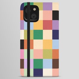 Retro Colorful Check iPhone Wallet Case