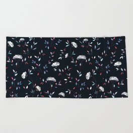 Vintage Floral Repeat Print Beach Towel