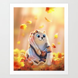 Autumn Kitty Art Print