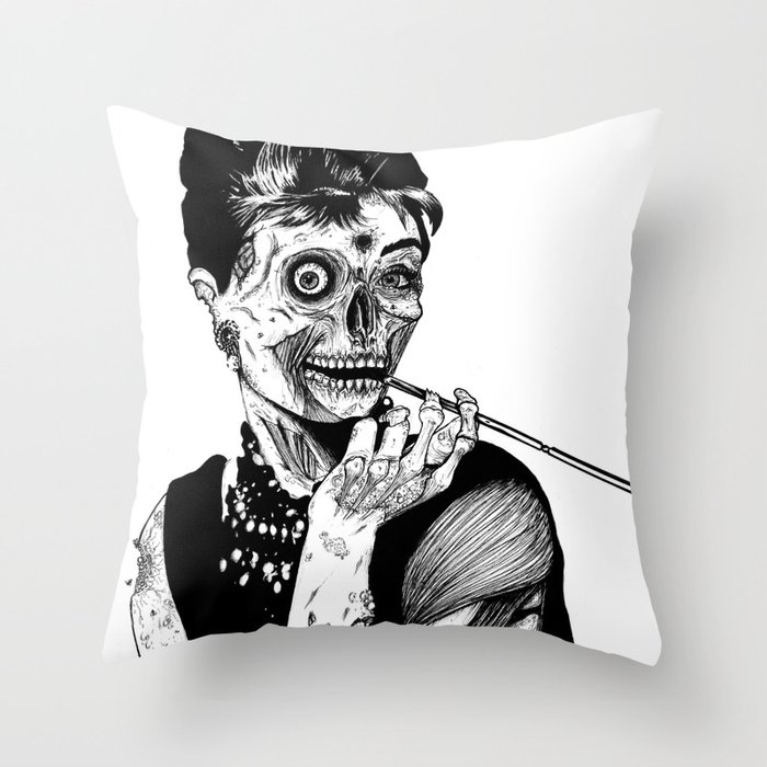 Zombie at Tiffany's Throw Pillow