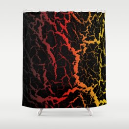 Cracked Space Lava - Black/Red/Gold Shower Curtain