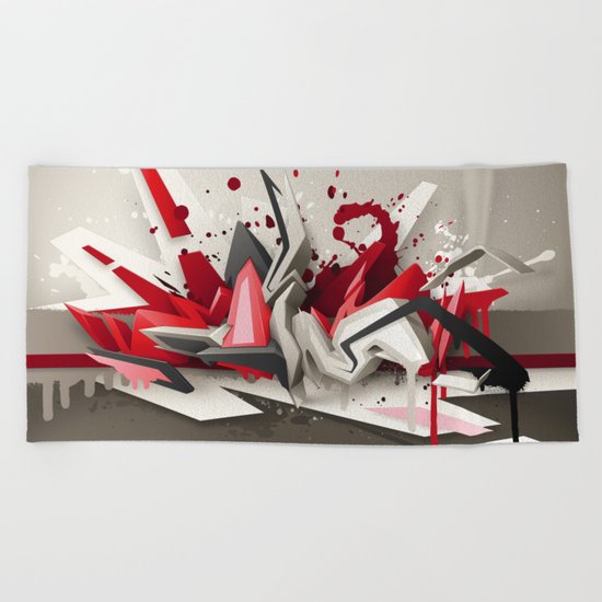 Red Metal Beach Towel