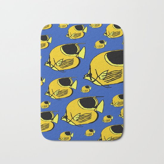 Yellow Sunfish Bath Mat