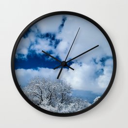 Clouds and Snow on a Winter Landscape Wall Clock