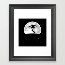 Skateboard Skater Moon Framed Art Print