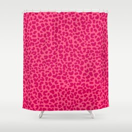 Feline Animal Print - Red Violet Shower Curtain