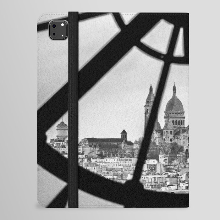 Montmartre, Paris France cityscape skyline black and white photograph - photography - photographs wall decor iPad Folio Case