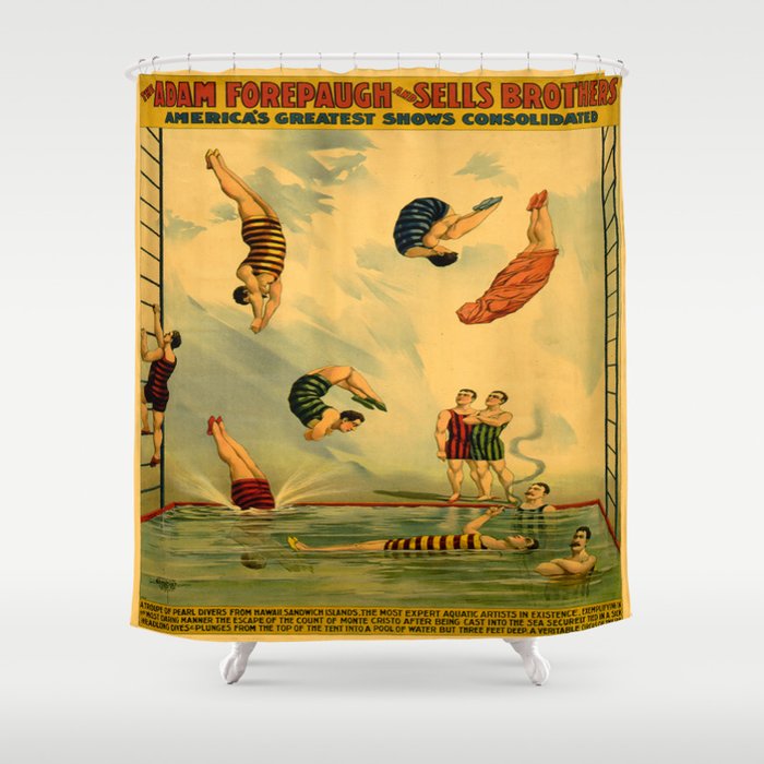 Vintage poster - Circus Diving Act Shower Curtain