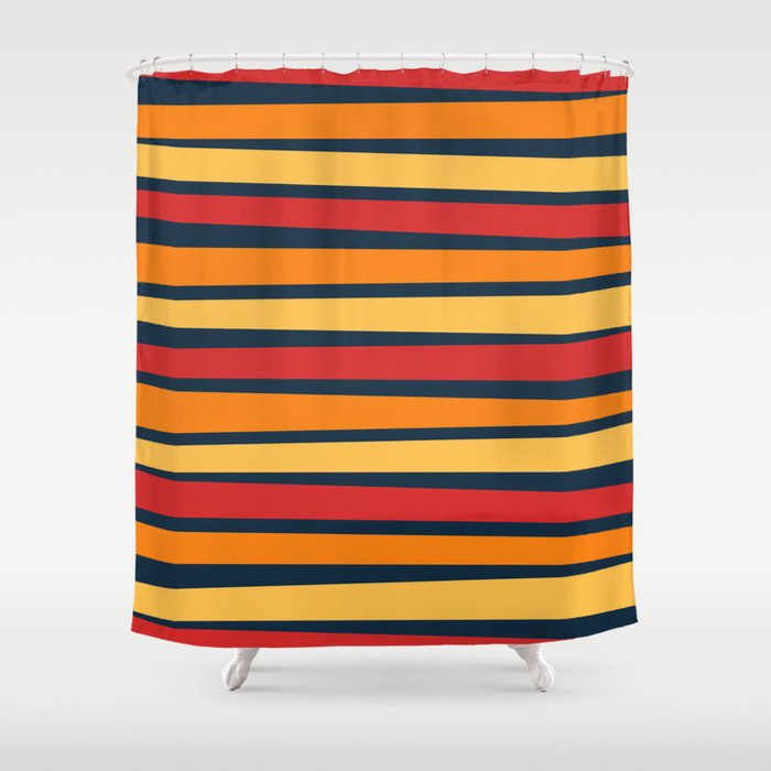 Colorful abstract design with lines 2 Shower Curtain