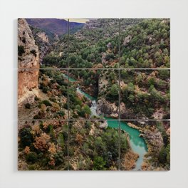 Spain Photography - Beautiful Blue River Flowing Through The Nature  Wood Wall Art