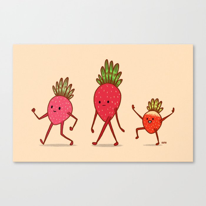 Strawberry Folk Canvas Print