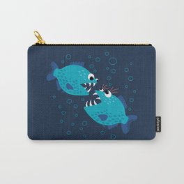 Gossiping Blue Piranha Fish Carry-All Pouch