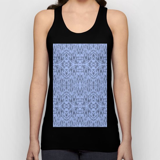 Blue Floral Pattern Unisex Tank Top