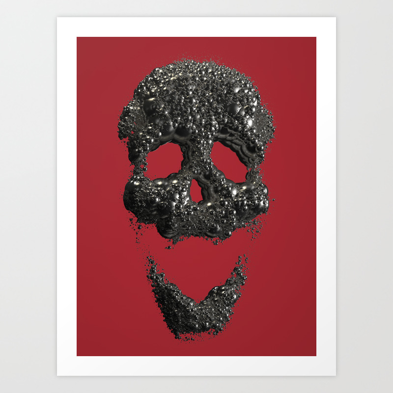 Original Skull Surreal Art Abstract Portrait Surrealism Lowbrow