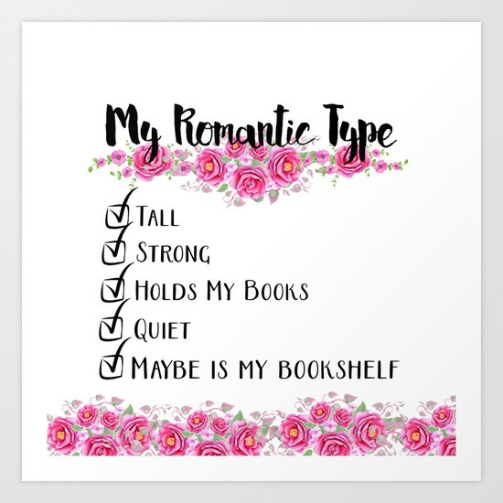 Bookshelf Romance Art Print
