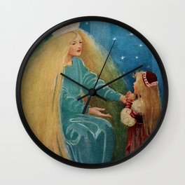 The Princess and the Goblin fairy tale children's portrait painting by Jessie Wilcox Smith Wall Clock