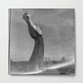 Kelpies # 2 Metal Print | Photo, Film, 120Mmfilm, Squareformat, Filmphotography, Kelpie, 120Mm, Mediumformat, Scotland, Bnw 