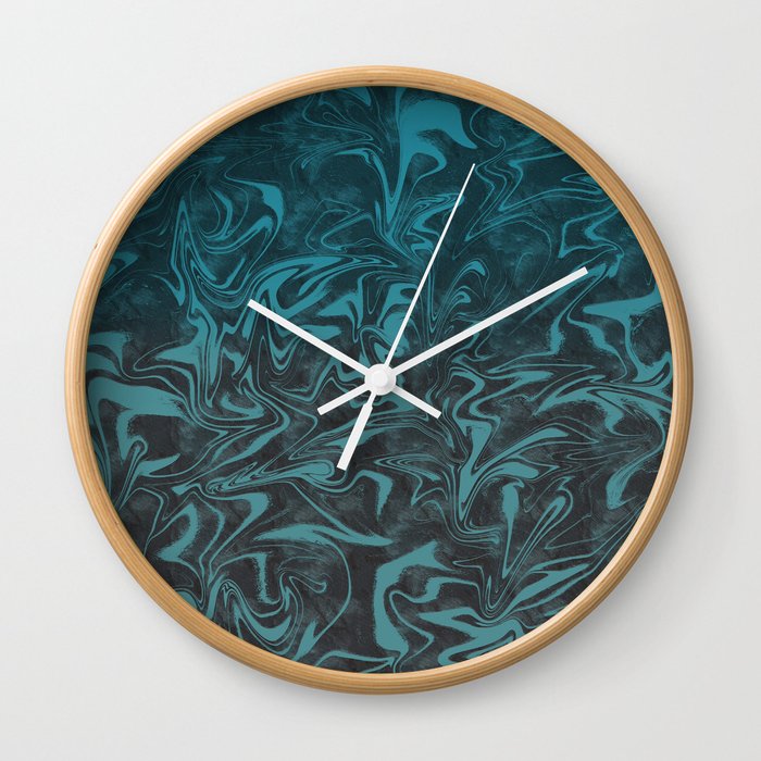 Electric Teal Blue Wall Clock