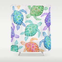 Sea Turtle - Colour Shower Curtain