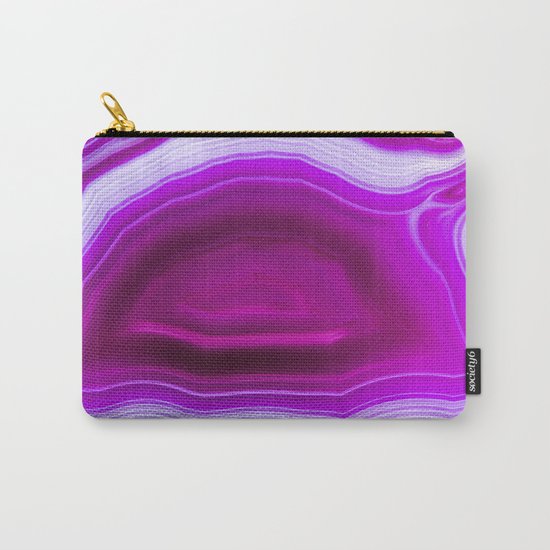 Pink agate Geode Carry-All Pouch