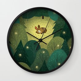 Enchanted Forest Baby Fawn Wall Clock