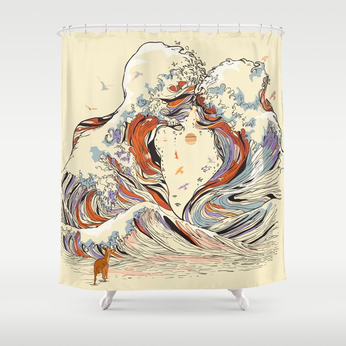 The Wave of Love Shower Curtain