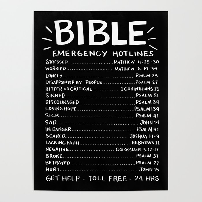 Bible Emergency Hotlines Poster