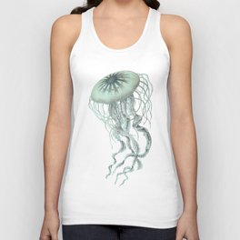 Jellyfish Underwater Aqua Turquoise Art Unisex Tank Top