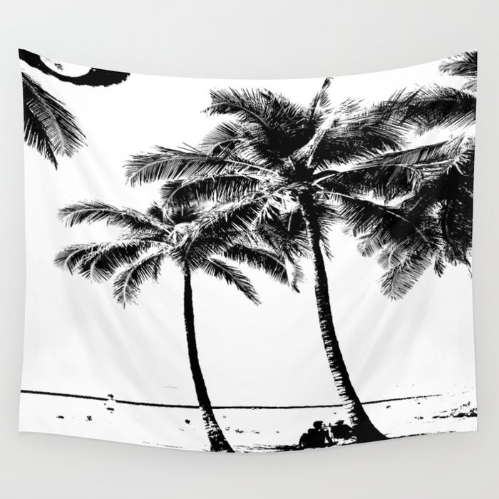 Society6 ケース Black and White Palm Tree with Hawaii Summer Black and White Palm Tree with Hawaii Summer Sea Beach