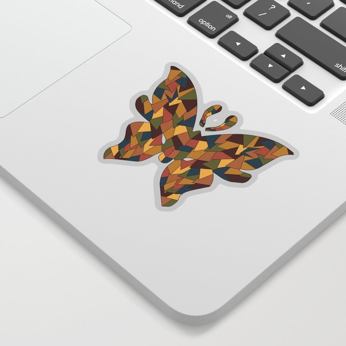 Ocher colours butterfly Sticker