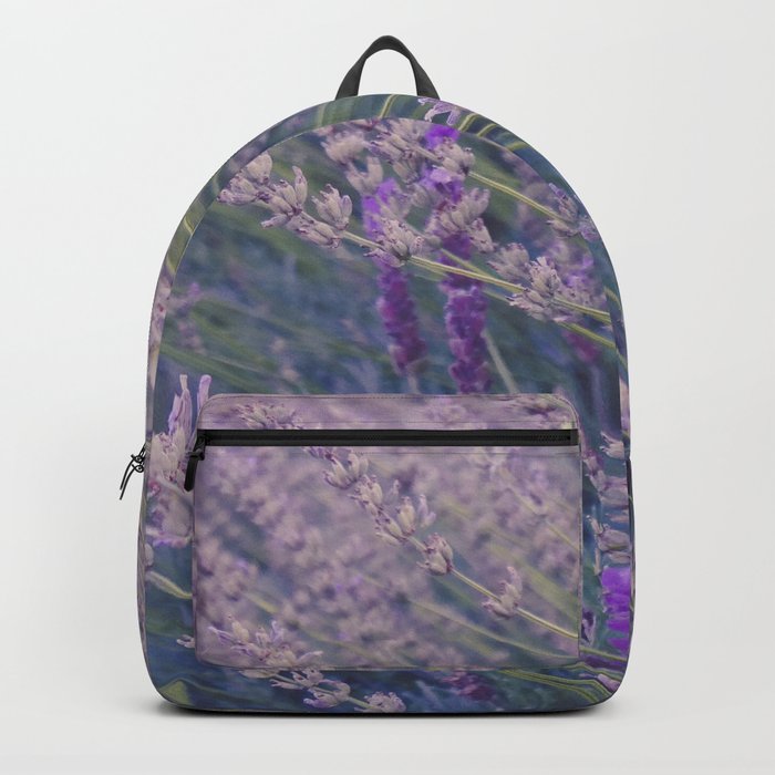 Field of Tall Wild Lavender Plants Backpack