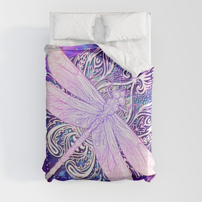 Purple Dragonfly :: Set Your Inner Vision Free Duvet Cover
