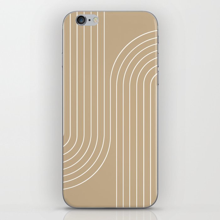 Minimal Line Curvature LXXXV Neutral Tan Mid Century Modern Arch Abstract iPhone Skin