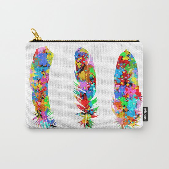 colorful feathers Carry-All Pouch