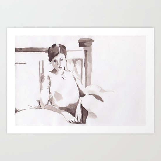 Figure and Bed Art Print