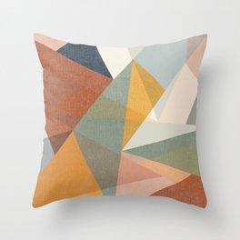 modern triangle mosaic - multi Throw Pillow