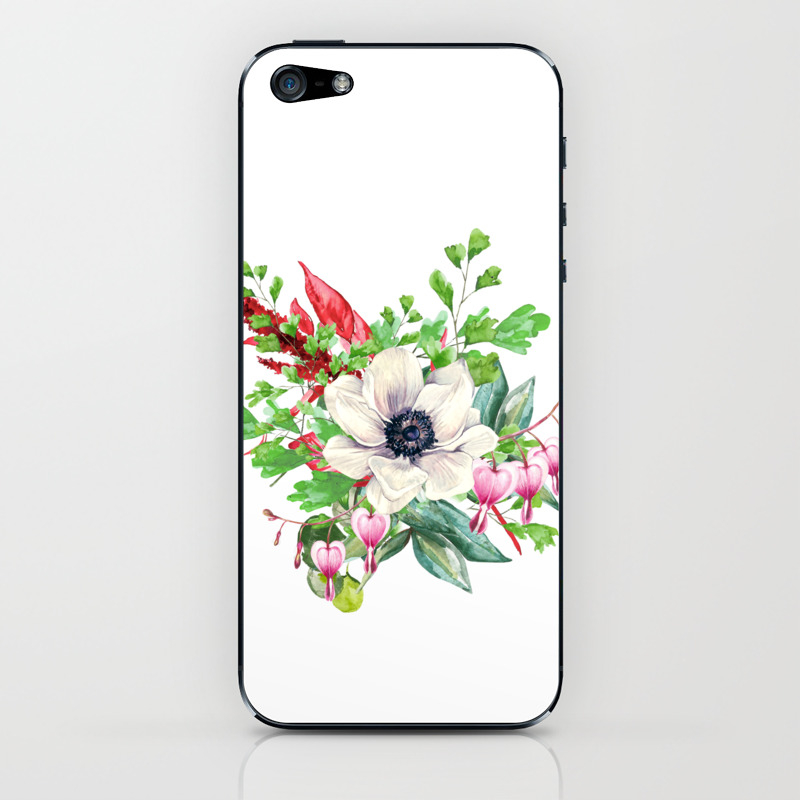 Gentille Watercolor Handpainted Clipart Floral Flower Design Stylish Wedding Invitation Iphone Skin By Manuelamishkova Society6
