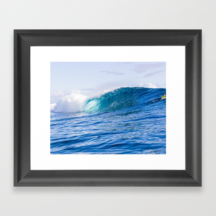 Wave Hello, Tahiti Framed Art Print