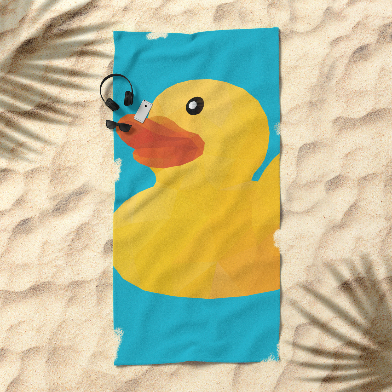 Rubber Duck Polygon Art Beach Towel By Polymolystudio Society6 Rubber Duck Polygon Art Beach Towel By