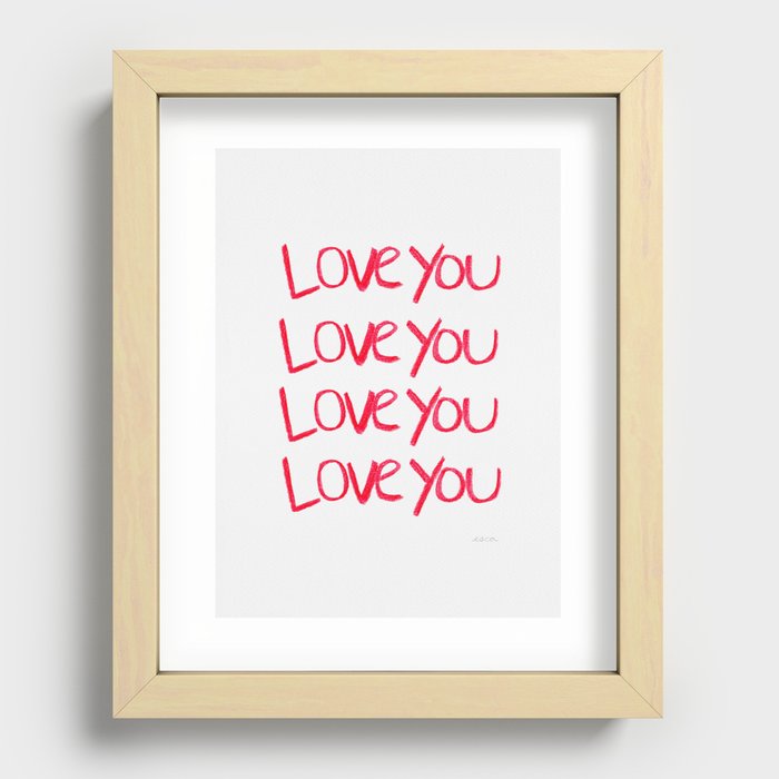 Love you classic red and white Recessed Framed Print