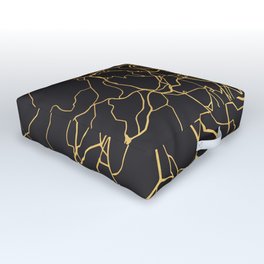 ROME ITALY GOLD ON BLACK CITY MAP Outdoor Floor Cushion