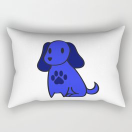 The Blue Dog With Paw Print Rectangular Pillow